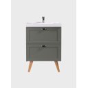 Ver imagem 2 de Gabinete para Banheiro com Cuba 60cm Retro MDF Verde Milano - On Móveis