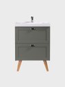 Ver imagem 2 de Gabinete para Banheiro com Cuba 60cm Retro MDF Verde Milano - On Móveis