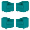 Ver imagem 1 de Kit 04 Poltrona Tilla para Recepção Consultorio Sala:azul Turquesa