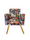 Ver imagem 1 de Poltrona Decorativa Nina Suede Coca Cola Pés Madeira Ms Decor