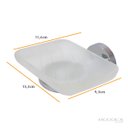 Ver imagem 2 de Saboneteira de Parede em Inox Cromado Base de Vidro Quadrada