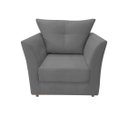 Ver imagem 2 de Poltrona Decorativa Isis Suede Cinza Pés Madeira Mz Decor