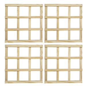Kit 4 Treliças Jardim Vertical Pinus 50x50 Cm Natural
