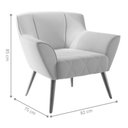 Ver imagem 3 de Poltrona Elegante com Pés Palito Glória Cinza
