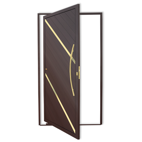Porta Pivotante Lambril Duna c/Puxador D. Super Marrom Corten Dourado 120 Brimak