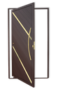 Ver imagem 1 de Porta Pivotante Lambril Duna c/Puxador D. Super Marrom Corten Dourado 120 Brimak