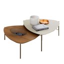 Ver imagem 2 de Conjunto de Mesas de Centro 89cm para Sala 100% Mdf Cor:louro e Luna com Dourado