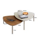 Ver imagem 3 de Conjunto de Mesas de Centro 89cm para Sala 100% Mdf Cor:louro e Luna com Dourado