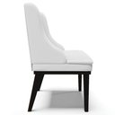 Ver imagem 6 de Kit 10 Cadeiras Estofadas Sala de Jantar Base Fixa de Madeira Preto Lia Sintético Branco - Ibiza