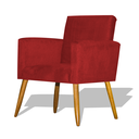 Ver imagem 2 de Kit 2 Poltronas Nina Decorativa Pés Palito -Vermelho