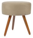Ver imagem 1 de Puff Redondo Suede Bege Pés Palito