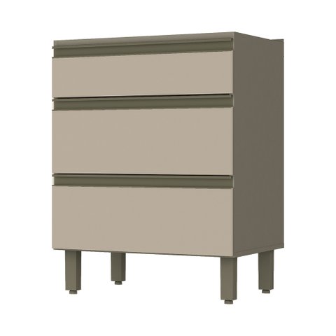 Balcão para Cozinha sem Tampo 03 Gavetas 60 cm Évelin