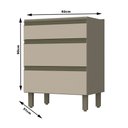 Ver imagem 3 de Balcão para Cozinha sem Tampo 03 Gavetas 60 cm Évelin