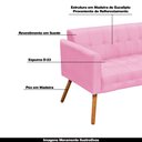 Ver imagem 4 de Poltrona Namoradeira Decorativa Pés Palito Karen Suede Rosa - Gran Belo