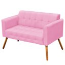 Ver imagem 7 de Poltrona Namoradeira Decorativa Pés Palito Karen Suede Rosa - Gran Belo