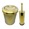 Kit Lixeira Dourada Aço Inox Basculante 7l e Escova Sanitária France Fineza - 1