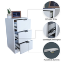 Ver imagem 3 de Mesa de Cabeceira Branca 30cm 3 Gavetas Mdf Quarto Gaveteiro Puxador Cinza - sem Rodinhas Já Montado