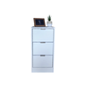 Mesa de Cabeceira Branca 30cm 3 Gavetas Mdf Quarto Gaveteiro Puxador Cinza - sem Rodinhas Já Montado - 6