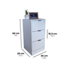 Mesa de Cabeceira Branca 30cm 3 Gavetas Mdf Quarto Gaveteiro Puxador Cinza - sem Rodinhas Já Montado - 2