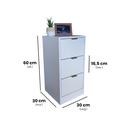 Ver imagem 2 de Mesa de Cabeceira Branca 30cm 3 Gavetas Mdf Quarto Gaveteiro Puxador Cinza - sem Rodinhas Já Montado