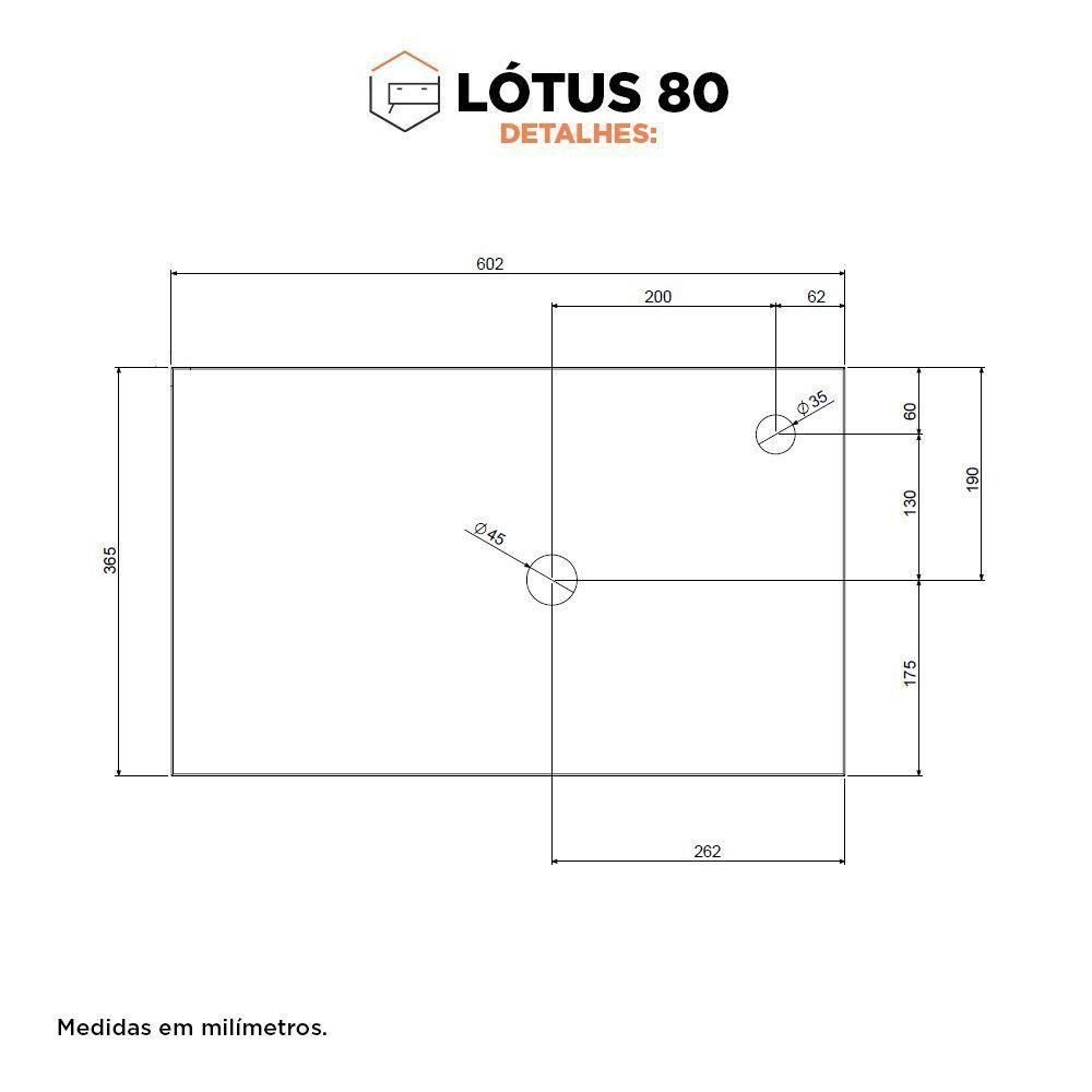 Gabinete para Banheiro Madeira Lótus 80 Cozimax Preto com