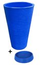 Ver imagem 3 de Kit Vaso Planta + Prato 75x50 Redondo Cônico Polietileno BGPLASTICOS AZUL ARARA 009