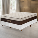 Ver imagem 2 de Cama Box Branca + Colchão King Size Santiago Molas Ensacadas Pillow Paparazzi 193x203x75cm - Macio
