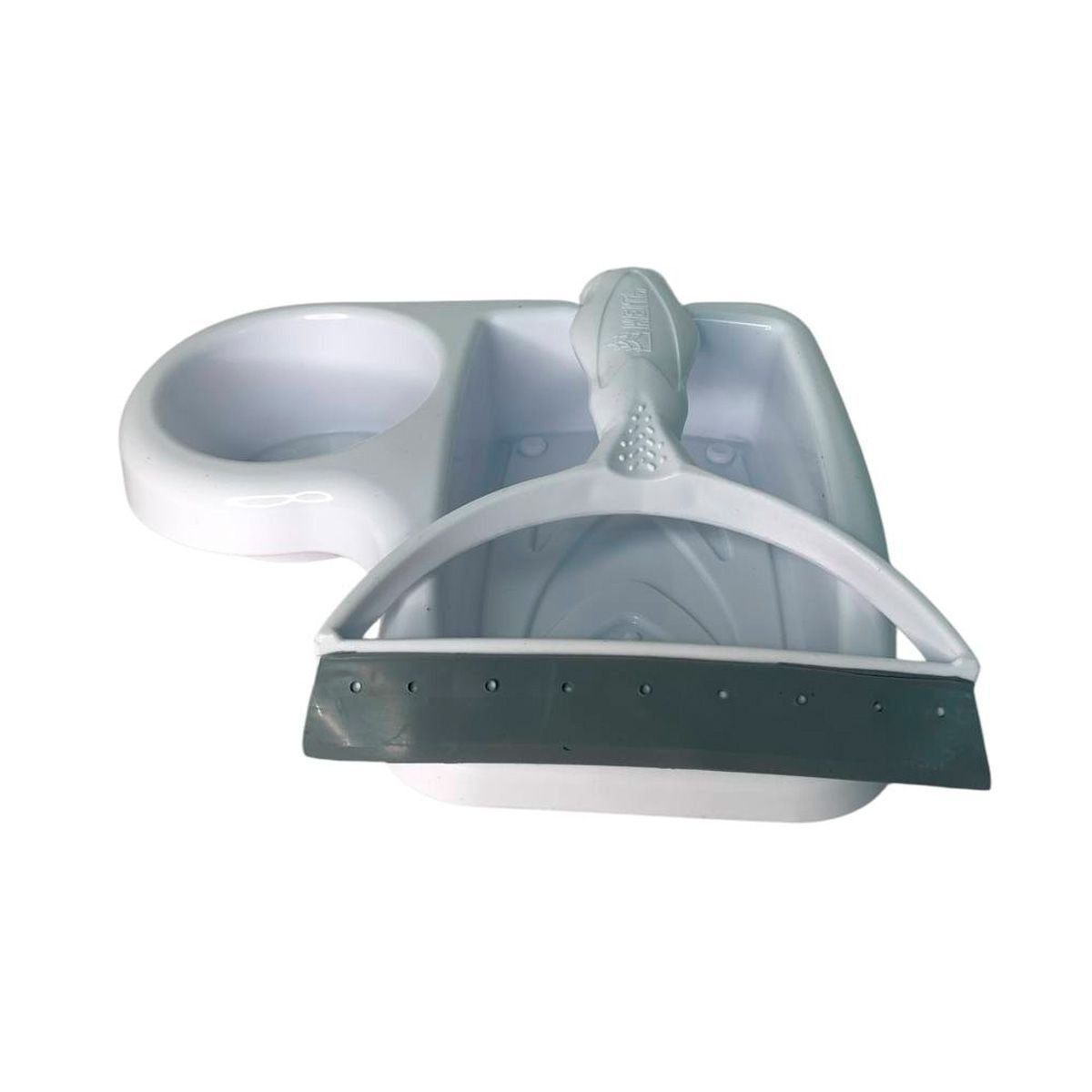 Kit para Pia com Porta Detergente e Rodinho - Branco - 1