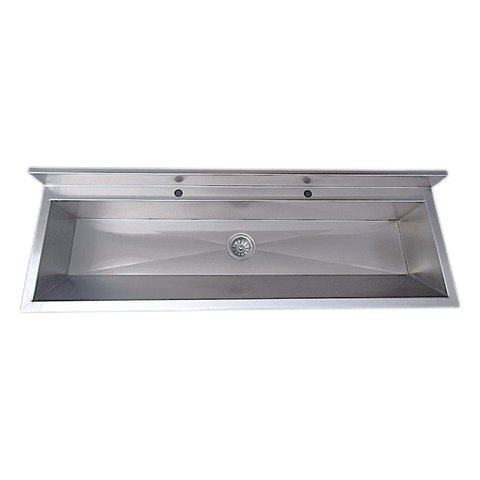 Lavatório Coletivo com Bancada para 2 Torneiras 1,00m - Construinox