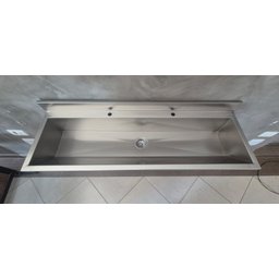 Lavatório Coletivo com Bancada para 2 Torneiras 1,00m - Construinox - 5