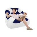 Ver imagem 2 de Poltrona Paloma Escritório Sala Pé Plástico Suede Branco e Suede Azul Marinho - Dominic Decor