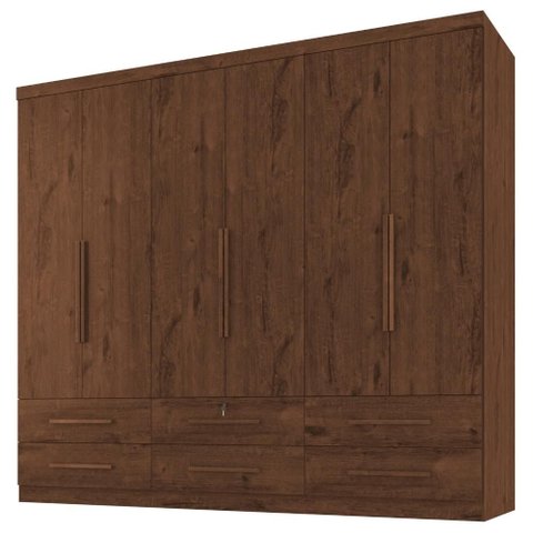 Guarda Roupa Casal 6 Portas 6 Gavetas Mari 230 cm Jacaranda Zanz