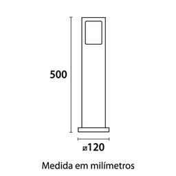 Poste Balizador Germany Garten 50cm E27 Bivolt Preto Fosco - 4