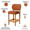 Ver imagem 6 de Kit 03 Banquetas Baixa Bar Cozinha Sala Jantar Fixa Betta L02 Imbuia Tecido Terracota - Lyam Decor B