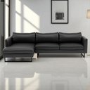 Ver imagem 1 de Sofá 2 Lugares com Chaise Lado Esquerdo e Revestimento em Couro Sintético