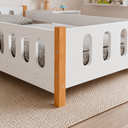 Ver imagem 5 de Cama Infantil Montessoriana Melissa Completa Branca com Colchão, Grade e Luminária LED