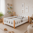 Ver mais imagens de Cama Infantil Montessoriana Melissa Completa Branca com Colchão, Grade e Luminária LED