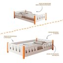 Ver imagem 3 de Cama Infantil Montessoriana Melissa Completa Branca com Colchão, Grade e Luminária Led