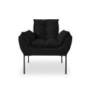 Ver imagem 3 de Poltrona Decorativa Opala Amamentação para Sala Base de Ferro Preto Suede Meecommerce:preto