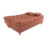 Sofá Cama Day 185cm Reclinável Manual Veludo Terracota - Sallar Home - 5