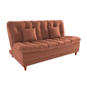 Sofá Cama Day 185cm Reclinável Manual Veludo Terracota - Sallar Home