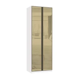 Guarda Roupa Modulado 2 Portas 3 Gavetas 80cm com Vidro Reflecta Bronze Prime Luciane Móveis - 1 Guarda Roupa Modulado 2 Portas 3 Gavetas 80cm com Vidro Reflecta Bronze Prime Luciane Móveis - 1