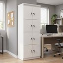 Ver imagem 1 de Armário Locker Guarda-Volume 8 Portas com Chave 60 x 160cm Branco