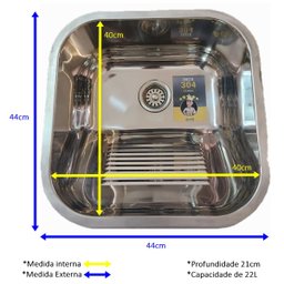 Tanque Inox Pequeno de Embutir Dotec com Cuba N3 Extra Funda - 3
