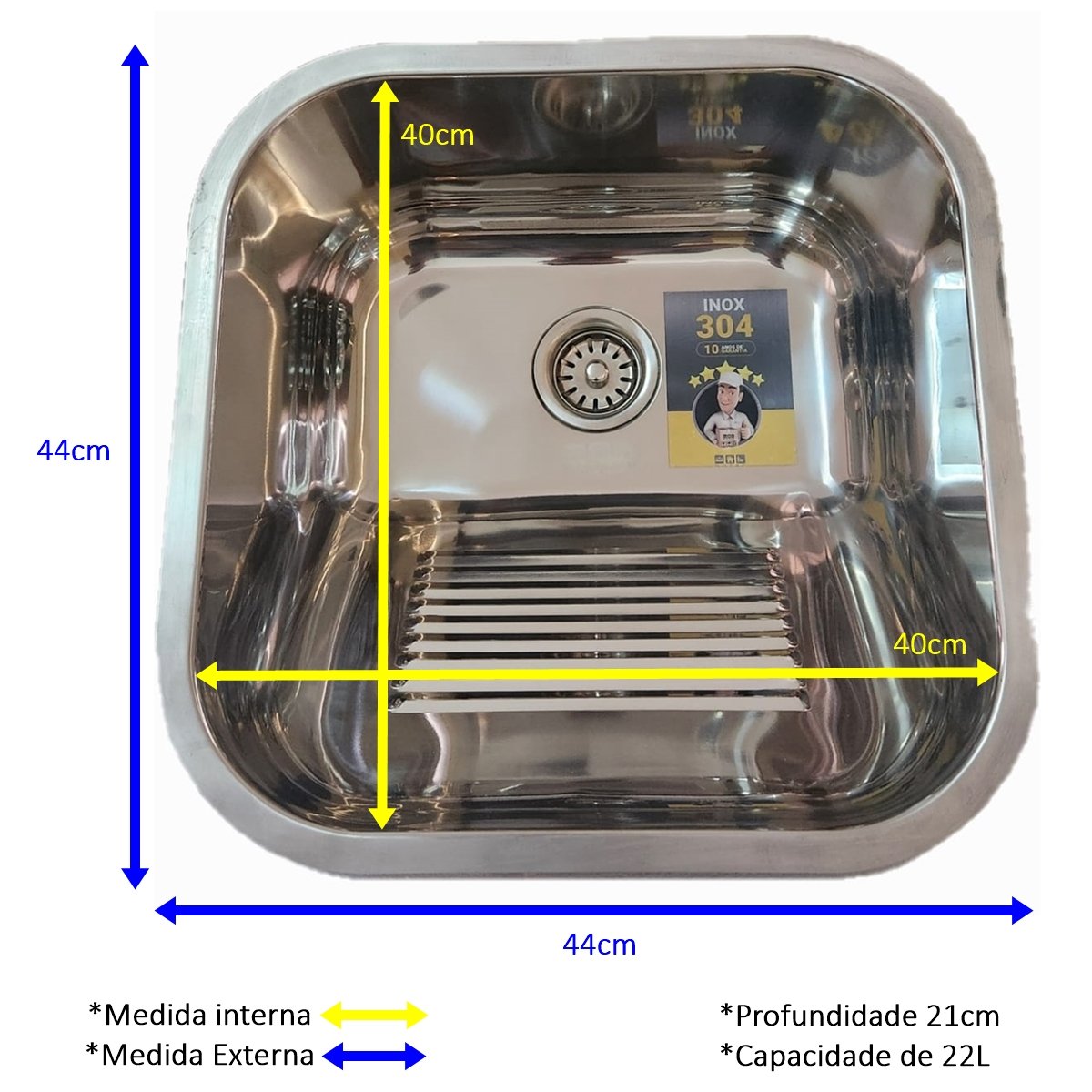 Tanque Inox Pequeno de Embutir Dotec com Cuba N3 Extra Funda - 3