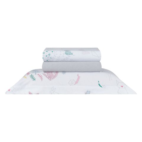 Jogo de Cama Casal Juvenil Malha Premium | Naturalle - Origami