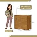 Ver imagem 3 de Aparador para Sala de Estar 10 Gavetas Melinda Marrom/Freijó