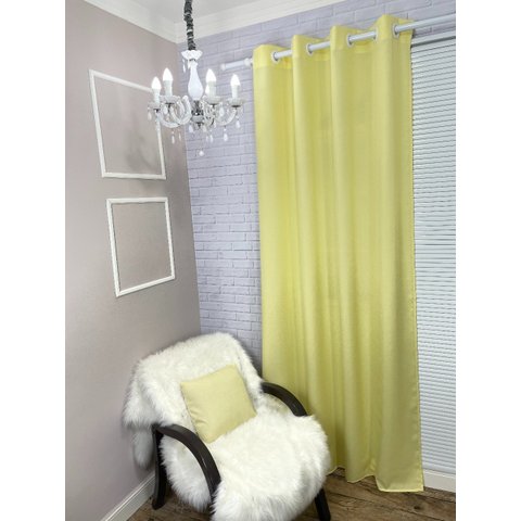 Cortina Amarelo-bebê Oxford Uma Folha 150x250 Sala/quarto Fabritex