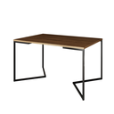 Ver imagem 1 de Mesa de Jantar Industrial Base De Ferro Preto em V Tampo 137x90 Amêndoa