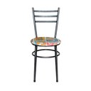 Ver imagem 3 de Conjunto 4 Cadeiras para Cozinha Epoxi Preta Craqueada Assento Floral Happy Hour